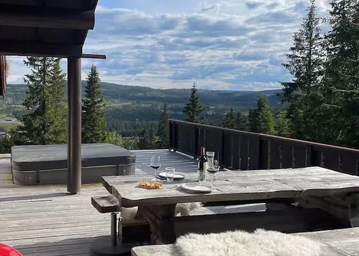 Log Cabin With Panoramic Views At Skeikampen